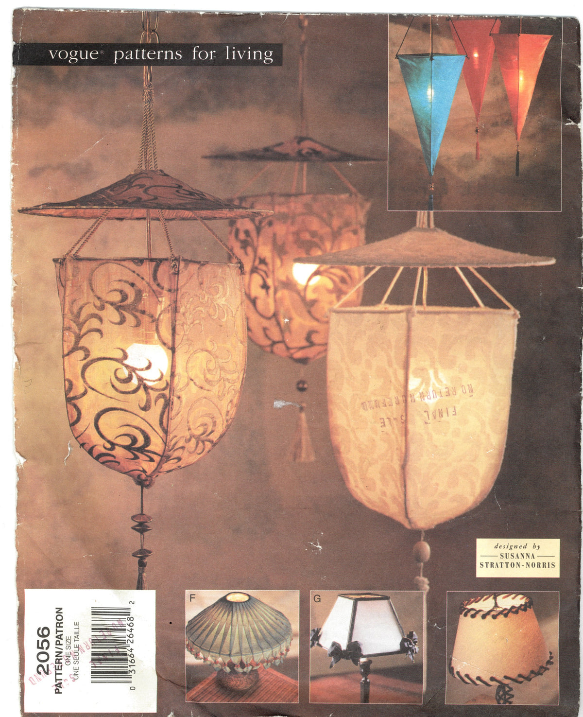 Vogue 2056 Patterns for Living Hanging Lamps & Lampshades Sewing Pattern - UNCUT