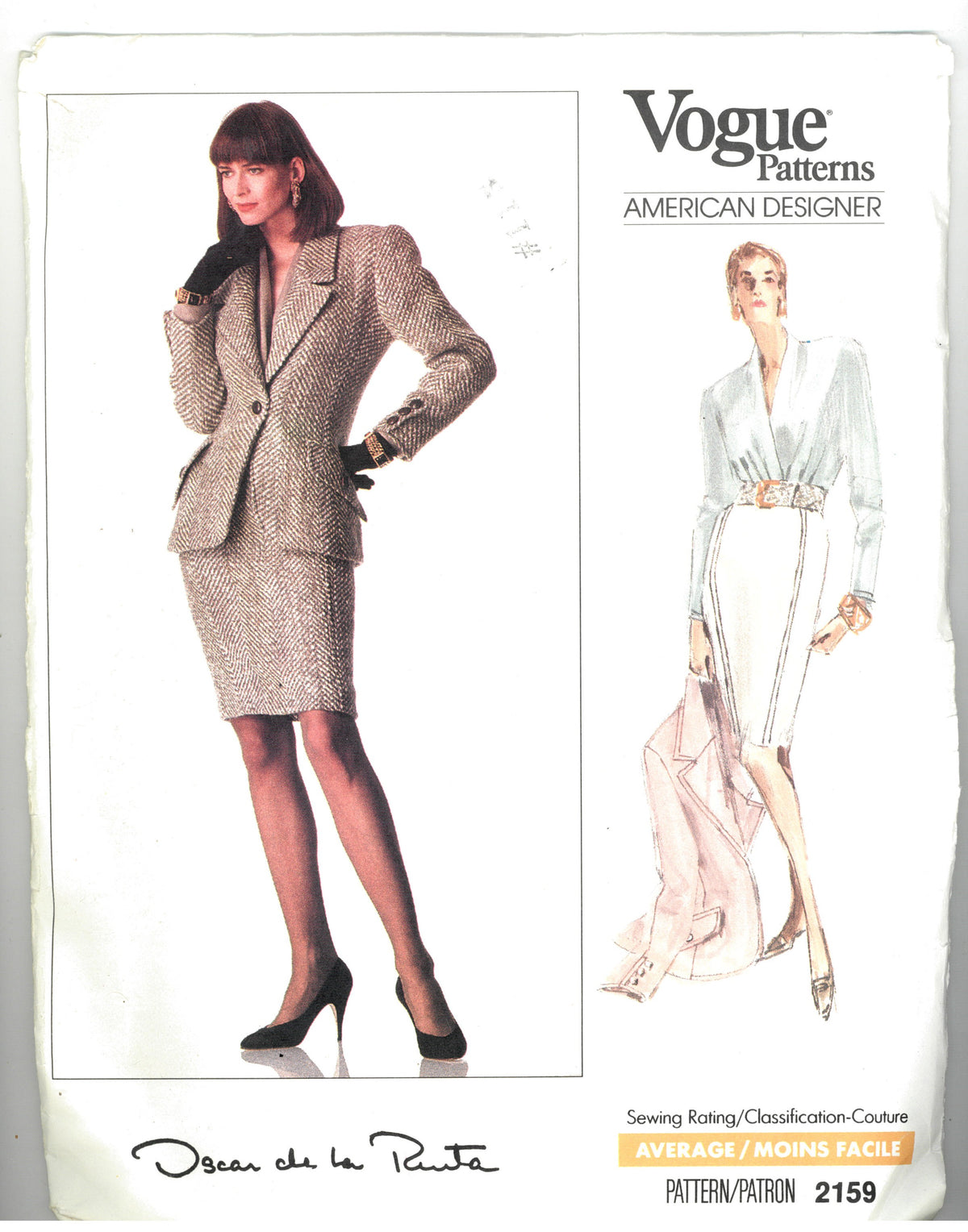 Vogue 2159 Oscar de la Renta Jacket Skirt and Blouse Sewing Pattern - UNCUT - Size 6 8 10