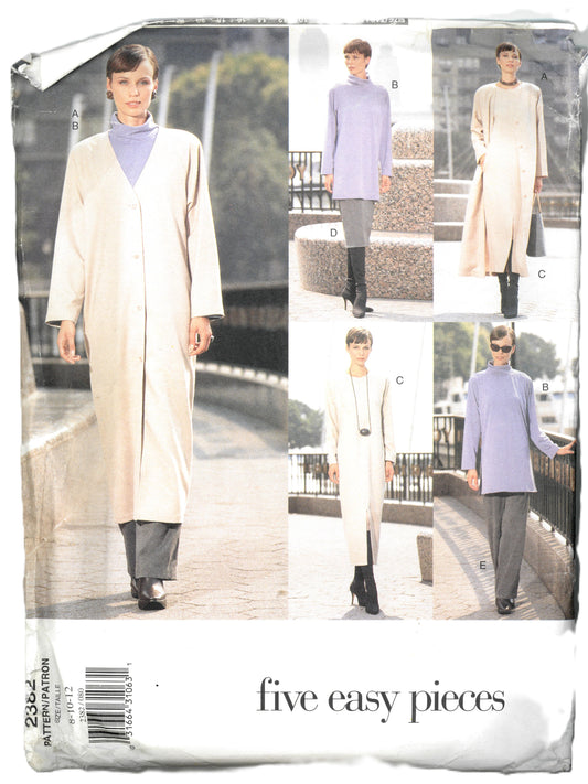 Vogue 2382 Misses / Misses Petite Duster Dress Top Skirt and Pants Sewing Pattern - UNCUT - Size 8 10 12 or&nbsp; Size 20 22 24