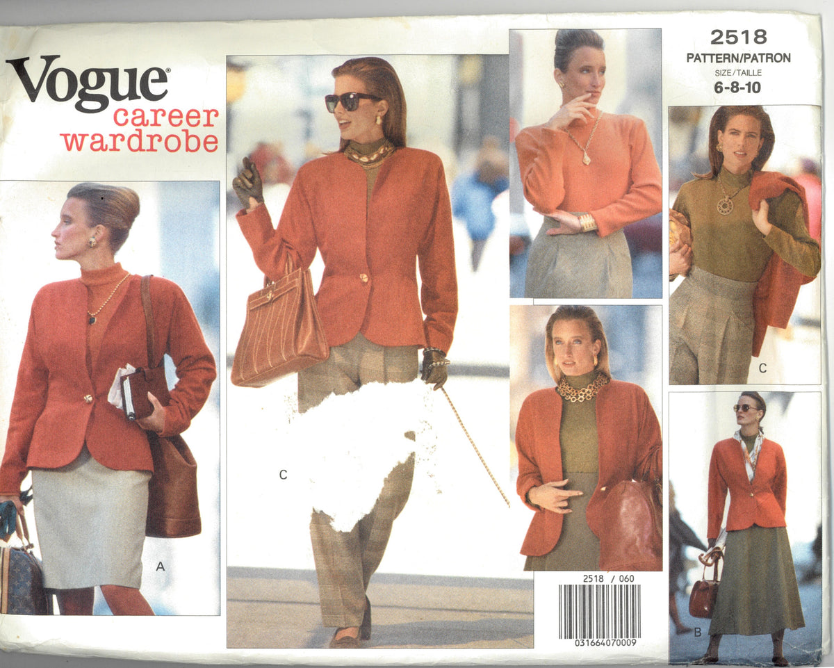 Vogue 2518 Misses Jacket Top Skirt and Pants  Sewing Pattern - UNCUT - Size 6 8 10