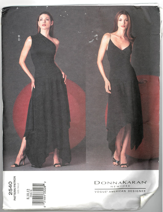 Vogue 2540 Donna Karan DKNY Misses Top and Skirt Sewing Pattern - UNCUT - Size 8 10 12
