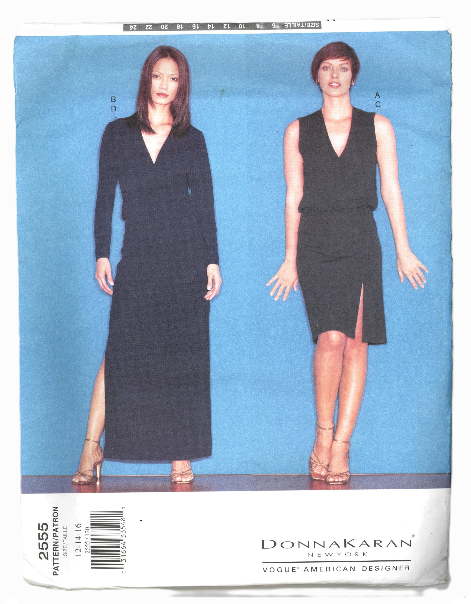 Vogue 2555 Donna Karan DKNY Misses Top and Skirt Sewing Pattern - UNCUT - Size 12 14 16