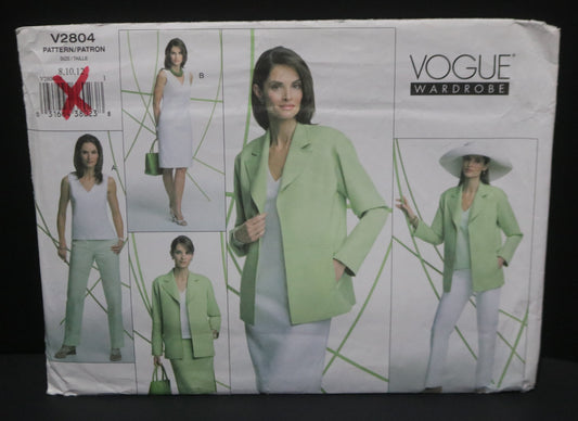 Vogue 2804 Misses / misses Petite jacket Top Dress Skirt and Pants Sewing Pattern - UNCUT - Size 8 10 12 