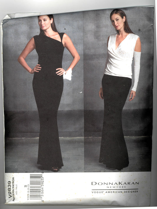 Vogue 2839 Donna Karan DKNY Misses Top and Skirt Sewing Pattern - UNCUT - Size 8 10 12
