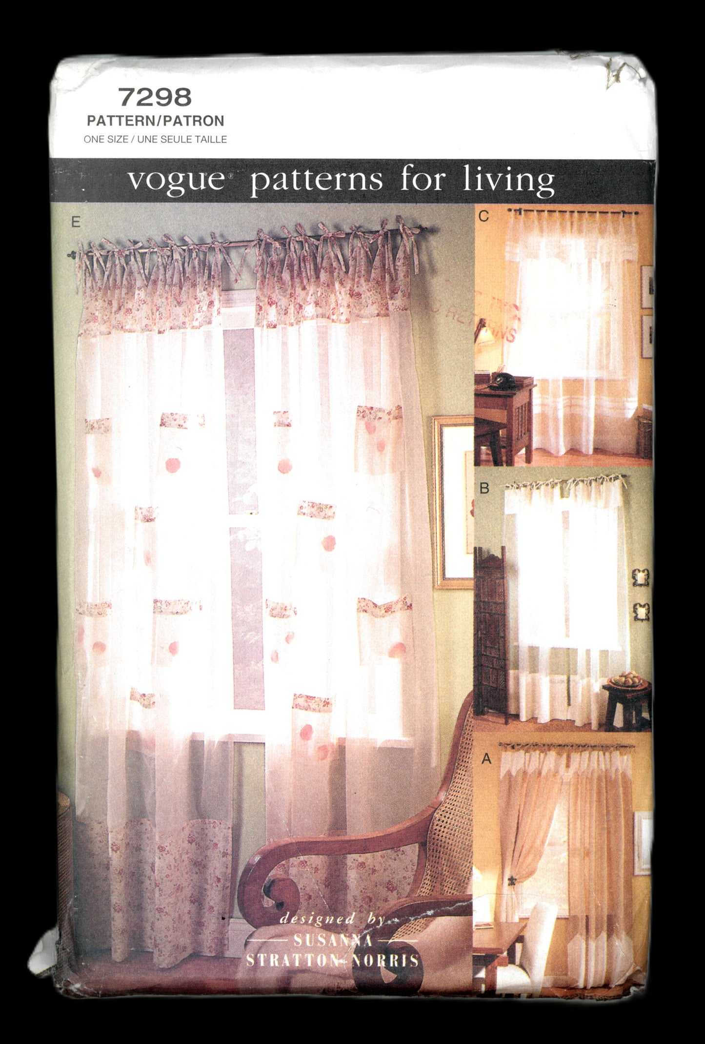 Vogue 7298 Patterns for living Window Treatments Sewing Pattern - UNCUT