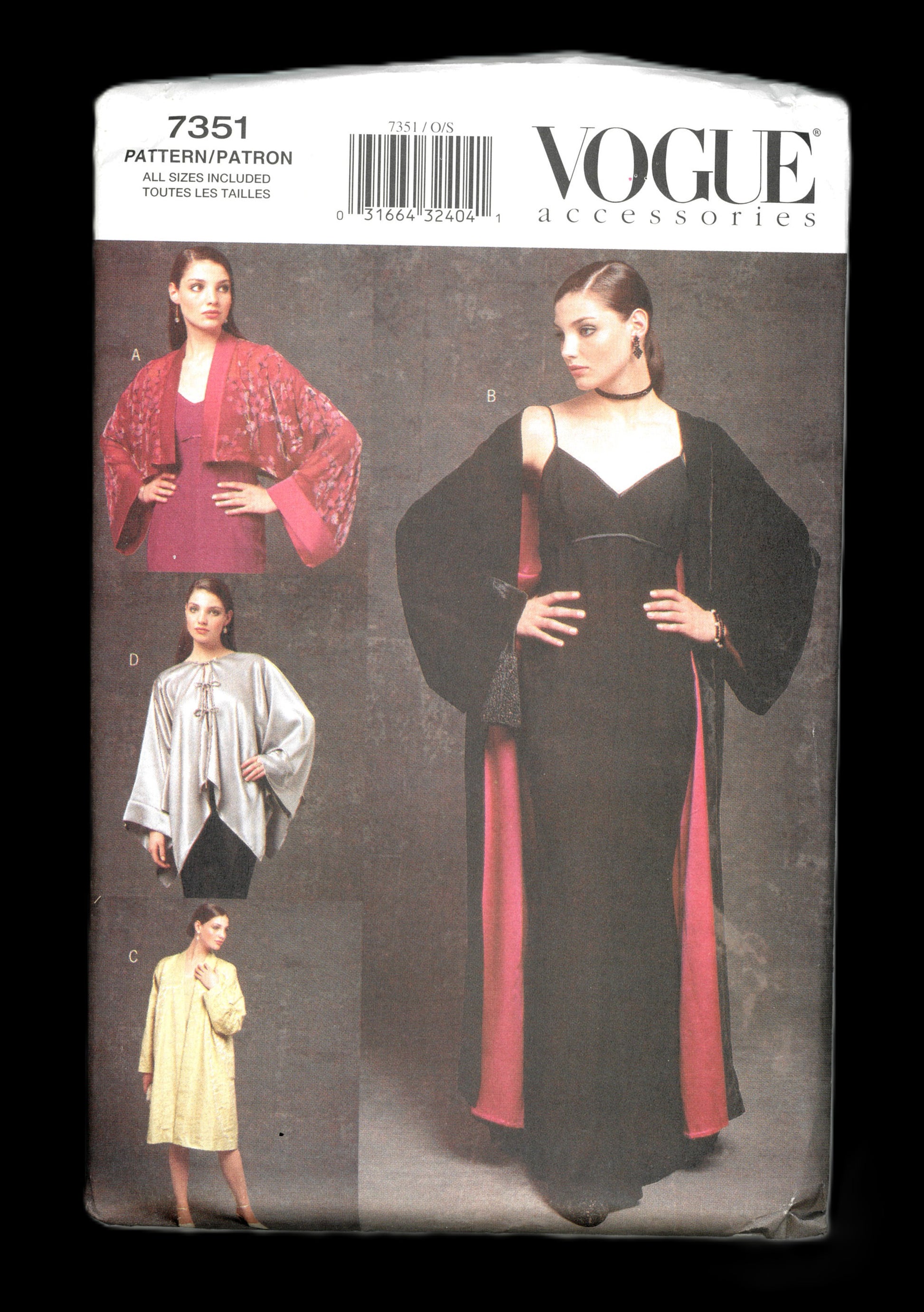 Vogue 7351 Evening Kimonos Sewing Pattern UNCUT - Size S M L