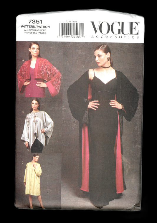 Vogue 7351 Evening Kimonos Sewing Pattern UNCUT - Size S M L