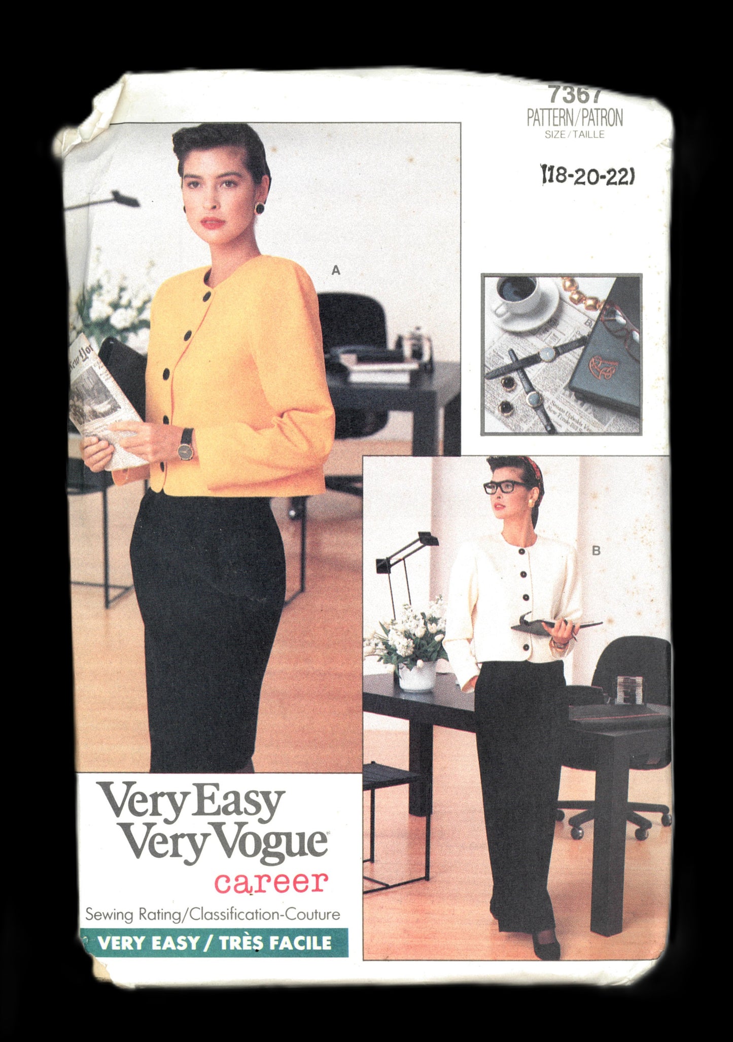 Vogue 7367 Vogue Career Jacket Pants and Skirt Sewing Pattern - UNCUT - Size 18 20 22