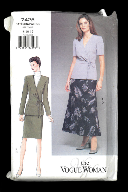 Vogue 7425 Misses Top and Skirt Sewing Pattern