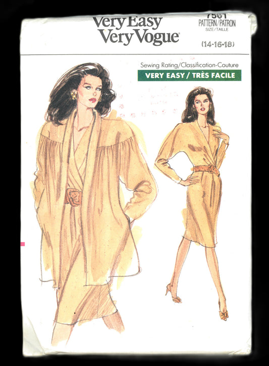 Vogue 7561 Misses jacket and Dress Sewing Pattern - UNCUT - Size 14 16 18