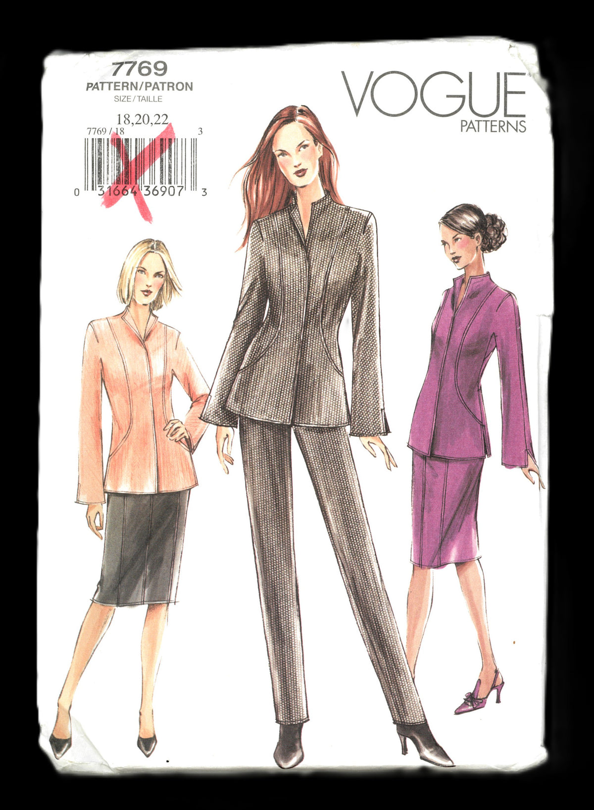 Vogue 7769 Misses / Misses Petite Jacket Pants and Skirt Sewing Pattern - UNCUT - Size 18 20 22