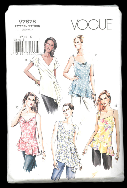 Vogue 7878 Misses Tunic Sewing Pattern UNCUT Size 12 14 16