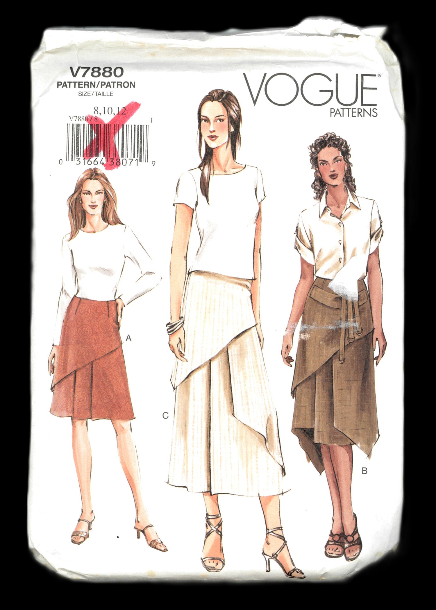 Vogue 7880 Misses Skirt Sewing Pattern UNCUT Size 8 10 12