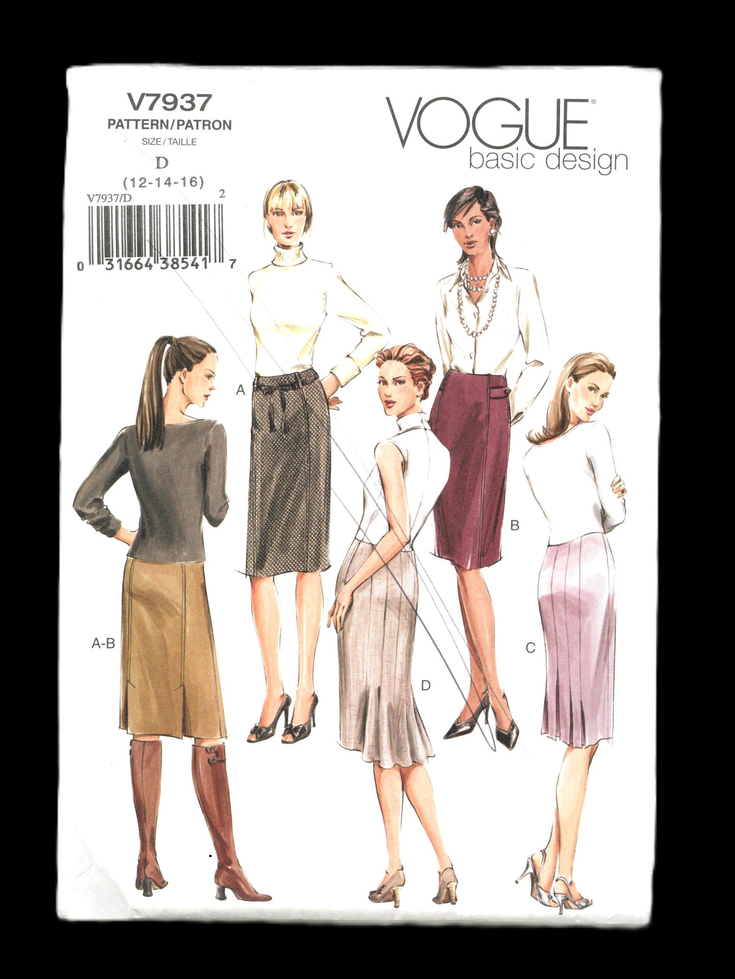 Vogue 7937 Misses / Misses Petite Skirt Sewing Pattern - UNCUT -  Size 12 14 16