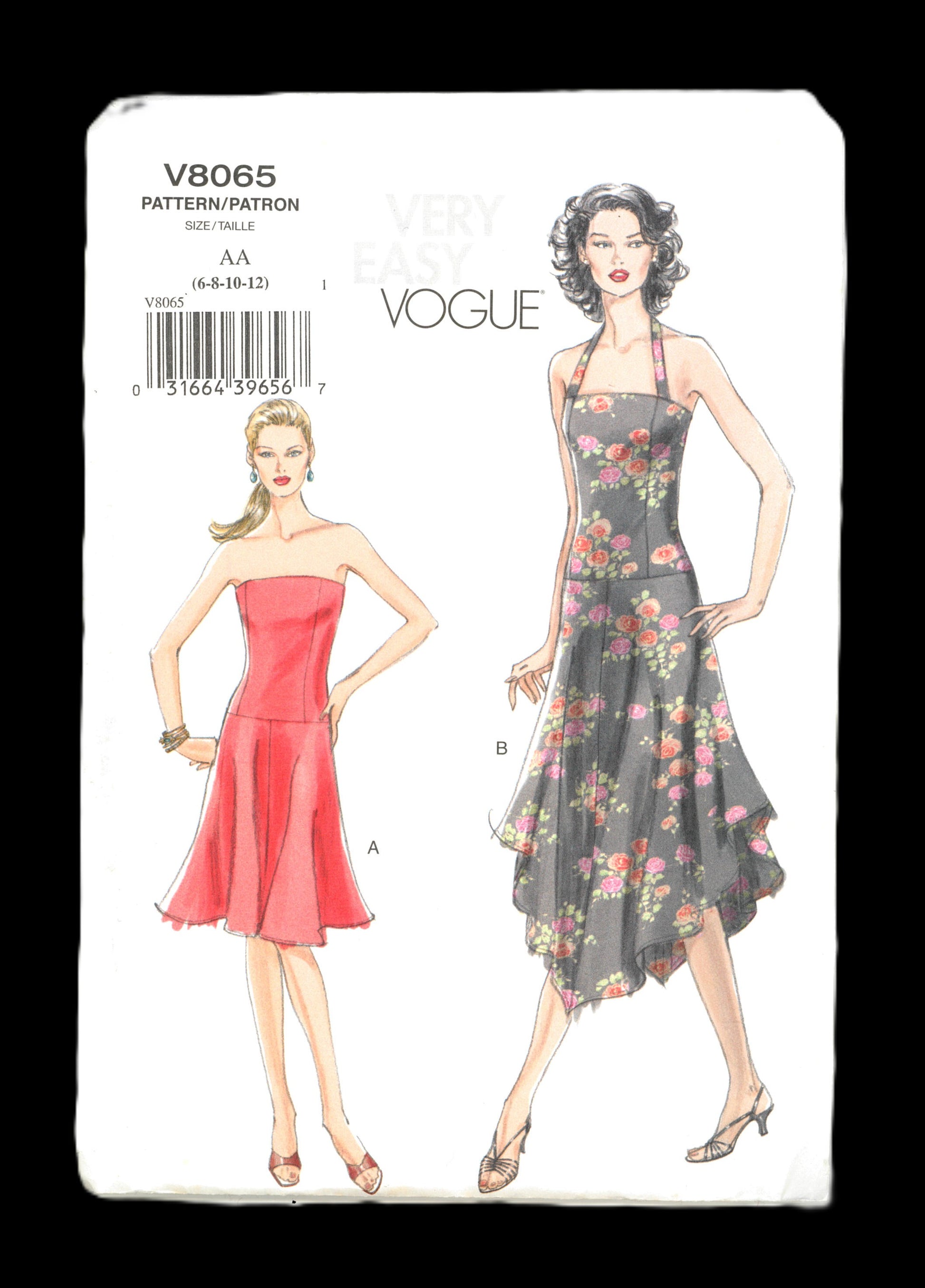 Vogue 8065 Misses /Petite Misses Dress Sewing Pattern - UNCUT - Size 6 8 10 12, Vogue V8065, Halter Dress