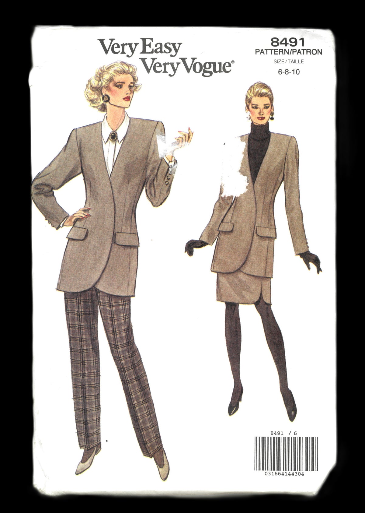 Vogue 8491 Misses / Misses Petite Jacket Skirt and Pants Sewing Pattern - UNCUT - Size 6 8 10