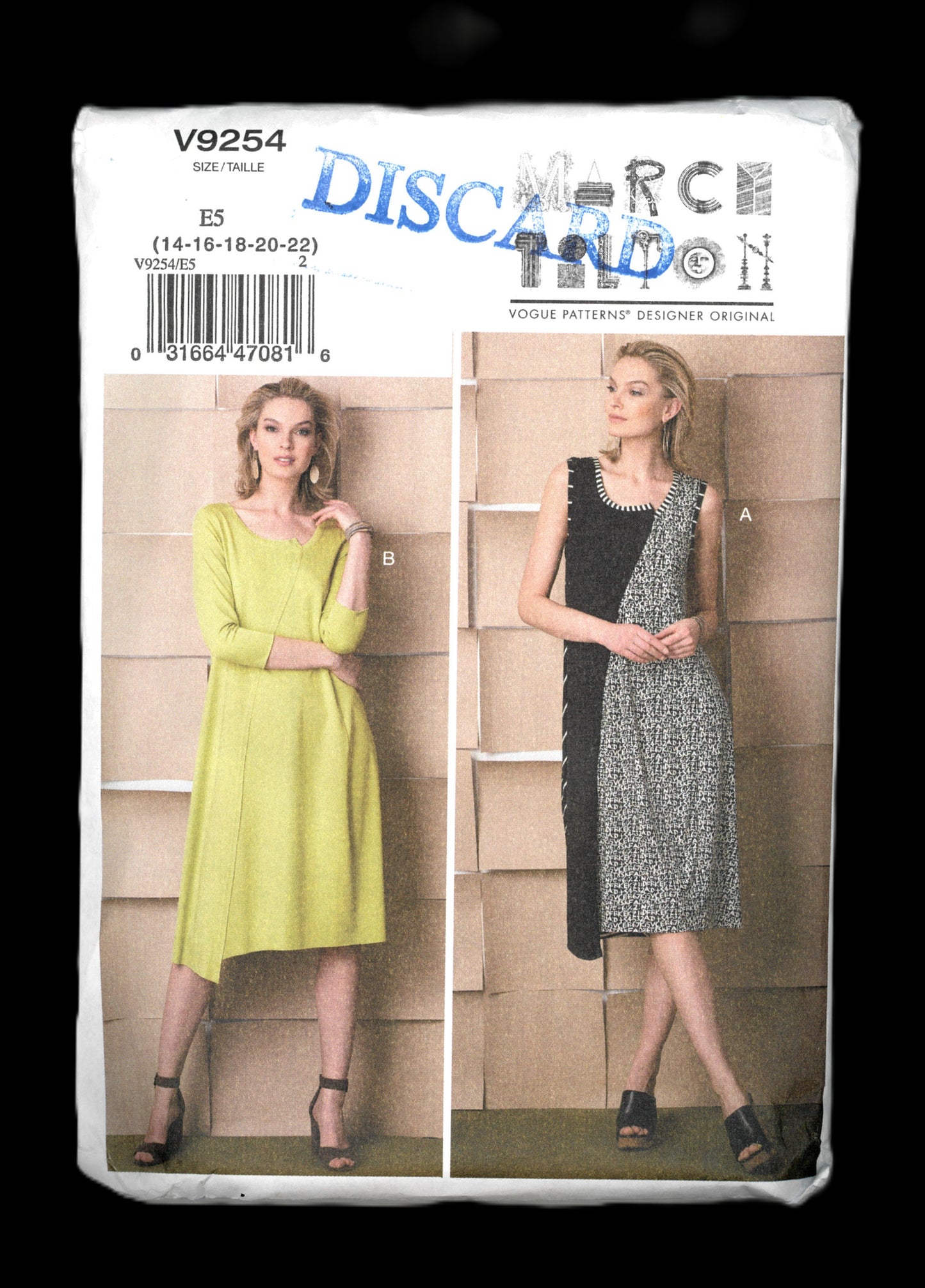 Vogue 9254 Marcy Tilton Misses Dress Sewing Pattern&nbsp;