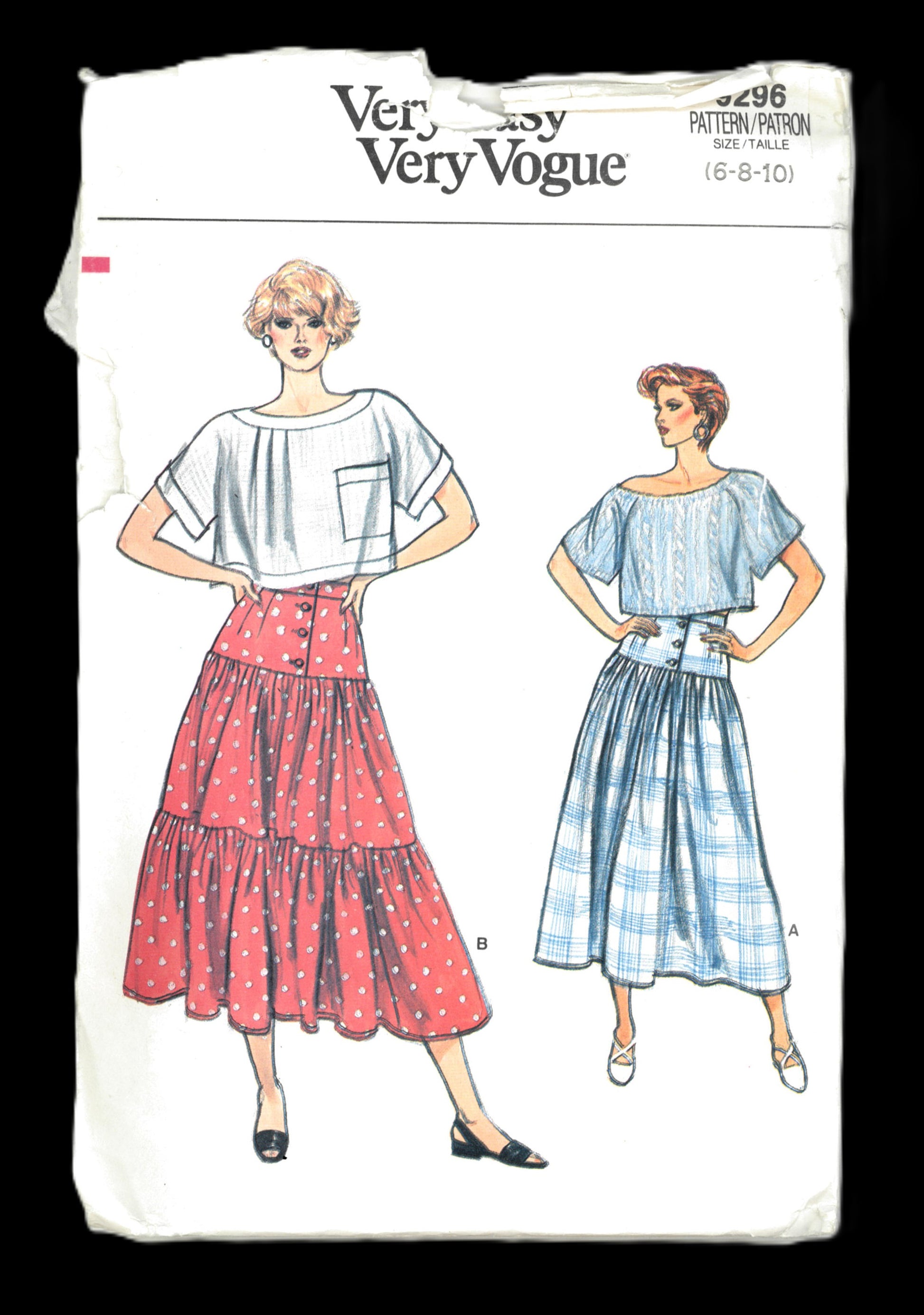 Vogue 9296 Misses Skirt Sewing Pattern UNCUT Size 6 8 10
