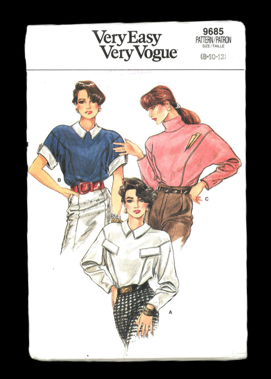 Vogue 9685 Misses Blouse Sewing Pattern - UNCUT - Size 8 10 12