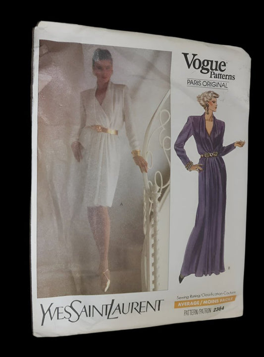 Vogue 2364 Yves Saint Laurent Misses Dress Sewing Pattern - UNCUT -  Size 8