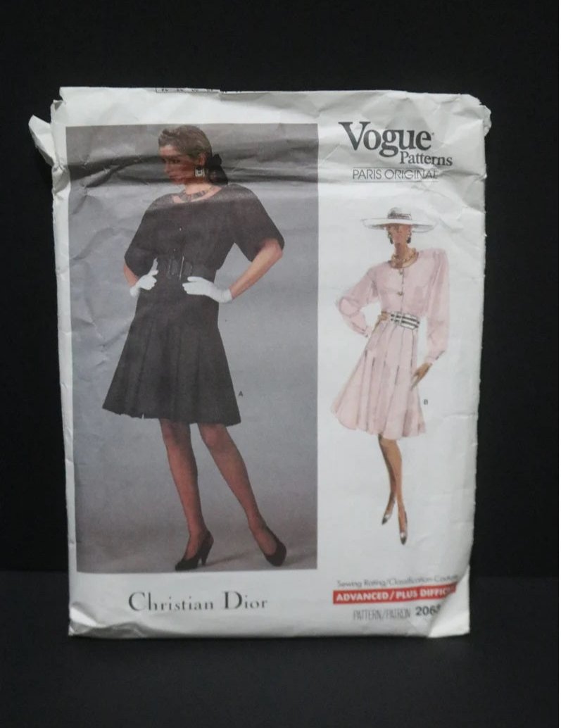 Vogue 2063 Christian Dior Misses Dress Sewing Pattern - UNCUT - Size 10