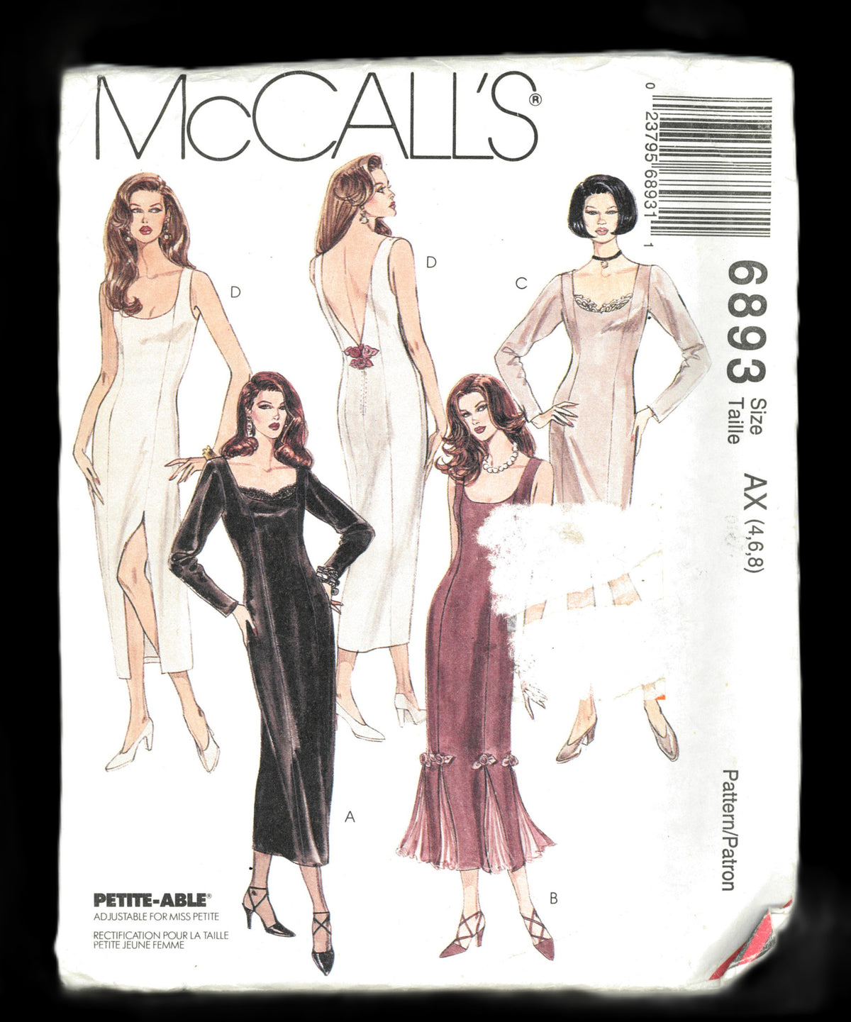McCalls 6893 Misses Dress in Two Lengths Sewing Pattern - UNCUT - Size 4 6 8