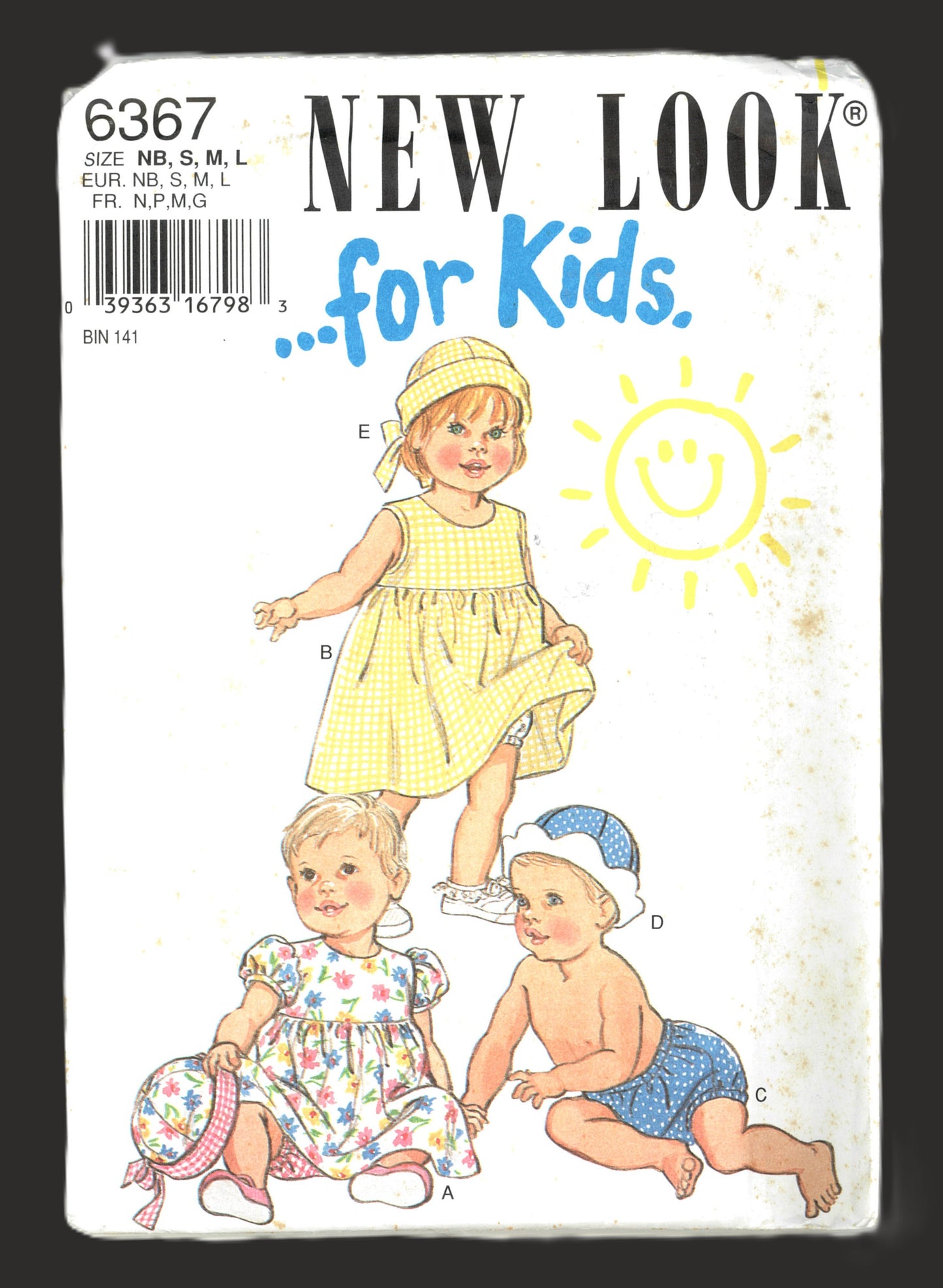 New look 6367 Infants Dress Panties and Hat Sewing Pattern - UNCUT - Size NB - L