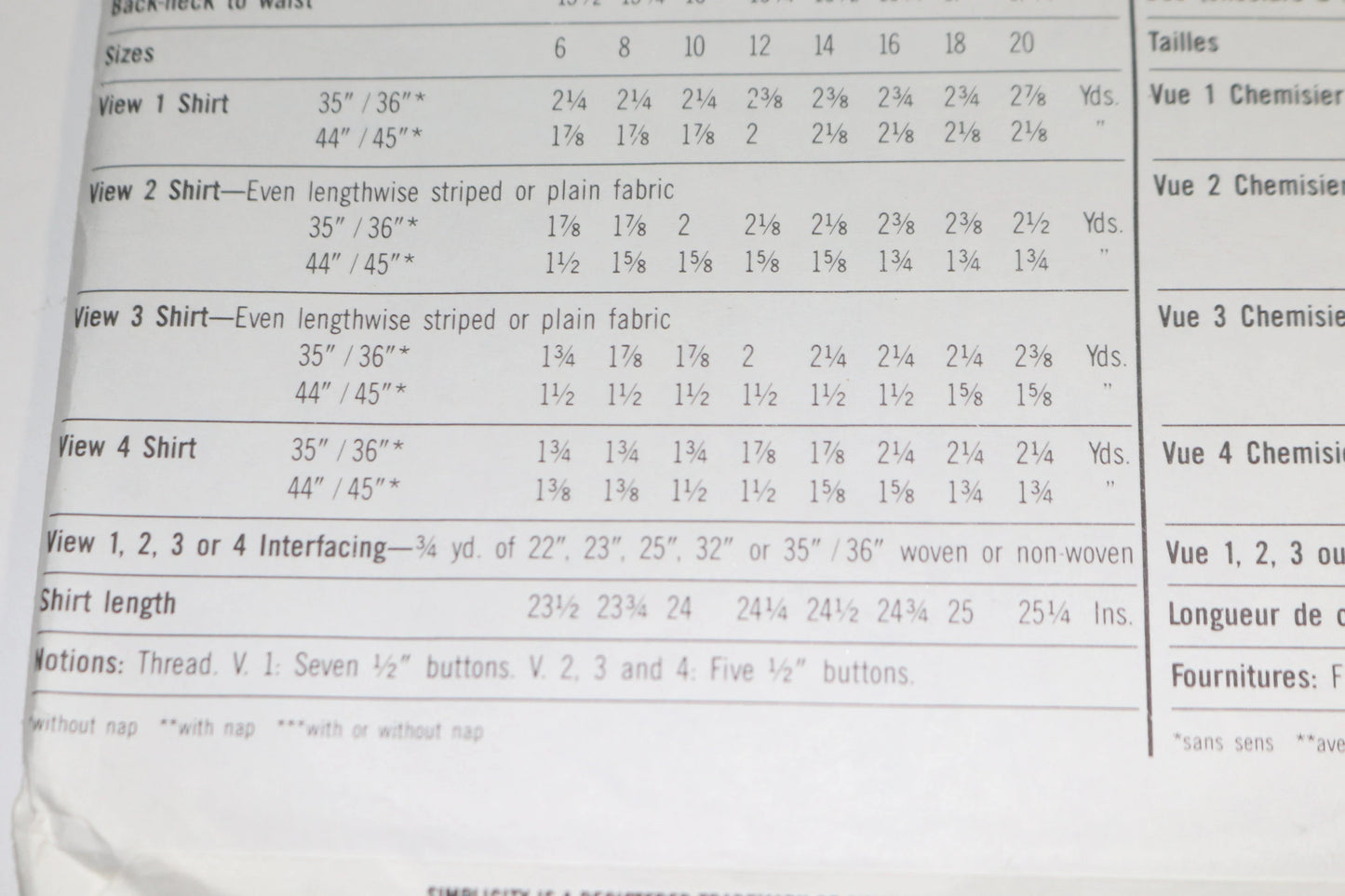 Simplicity 9398 Misses Shirts Sewing Pattern UNCUT  Size 10