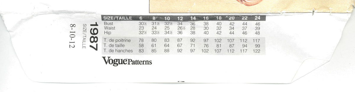 Vogue 1987 Calvin Klein American Designer Misses / Misses Petite Jacket and Pants Sewing Pattern - UNCUT - Size 8 10 12