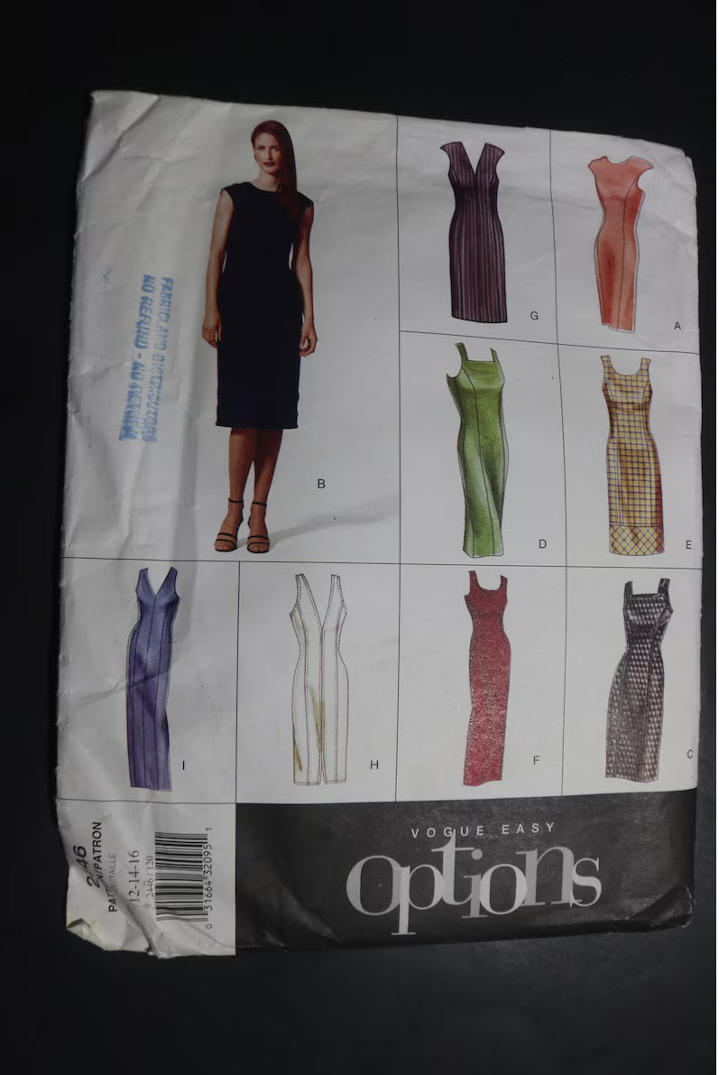 Vogue 2446 Misses / Misses Petite Dress Sewing Pattern UNCUT Size 20 22 24